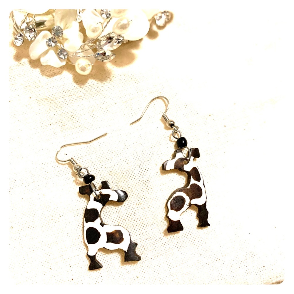 Handmade giraffe earrings